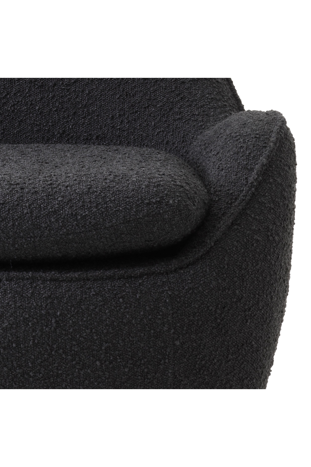 Black Bouclé Swivel Accent Chair, Eichholtz Cupido