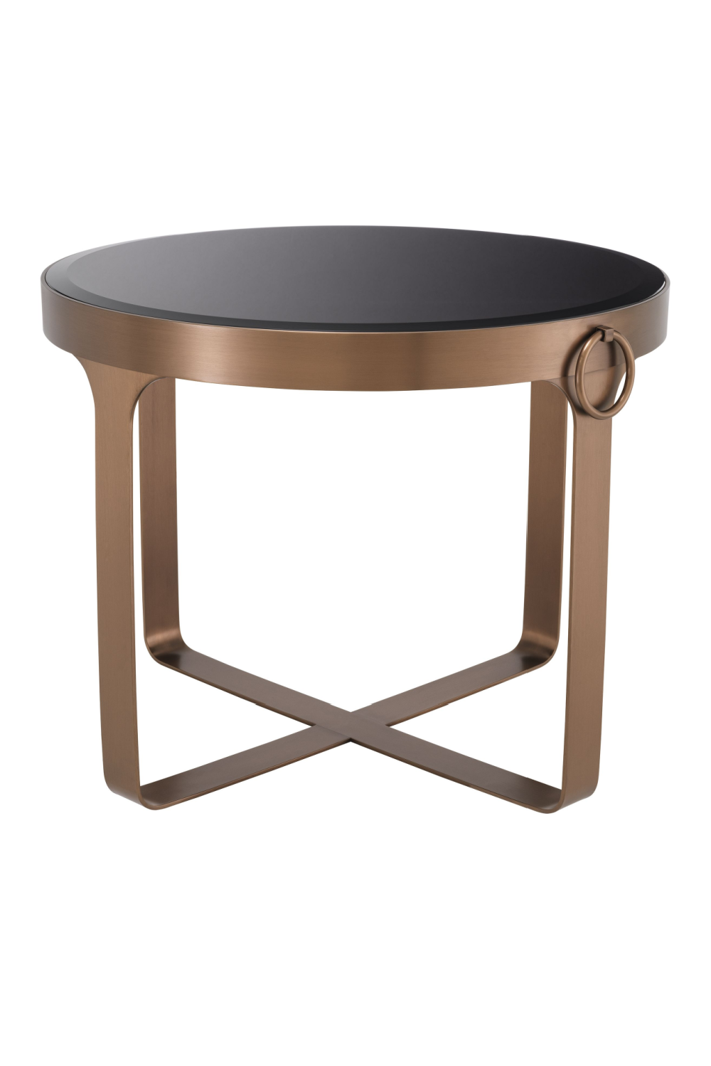 Copper Frame Black Glass Side Table | Eichholtz Clooney | OROA