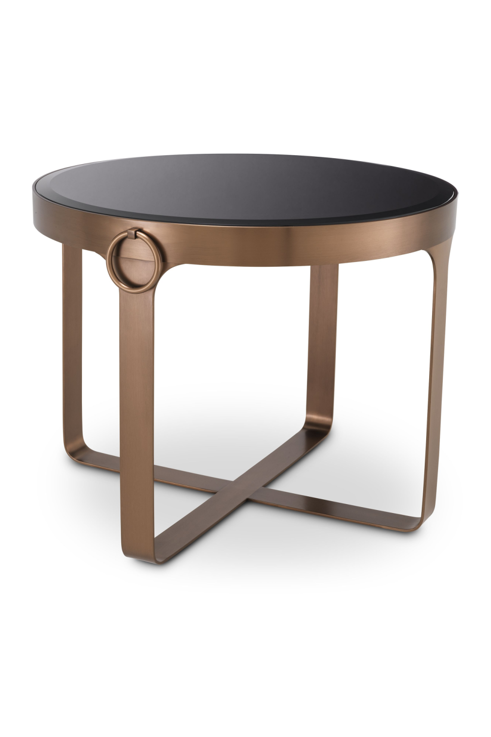Copper Frame Black Glass Side Table | Eichholtz Clooney | OROA