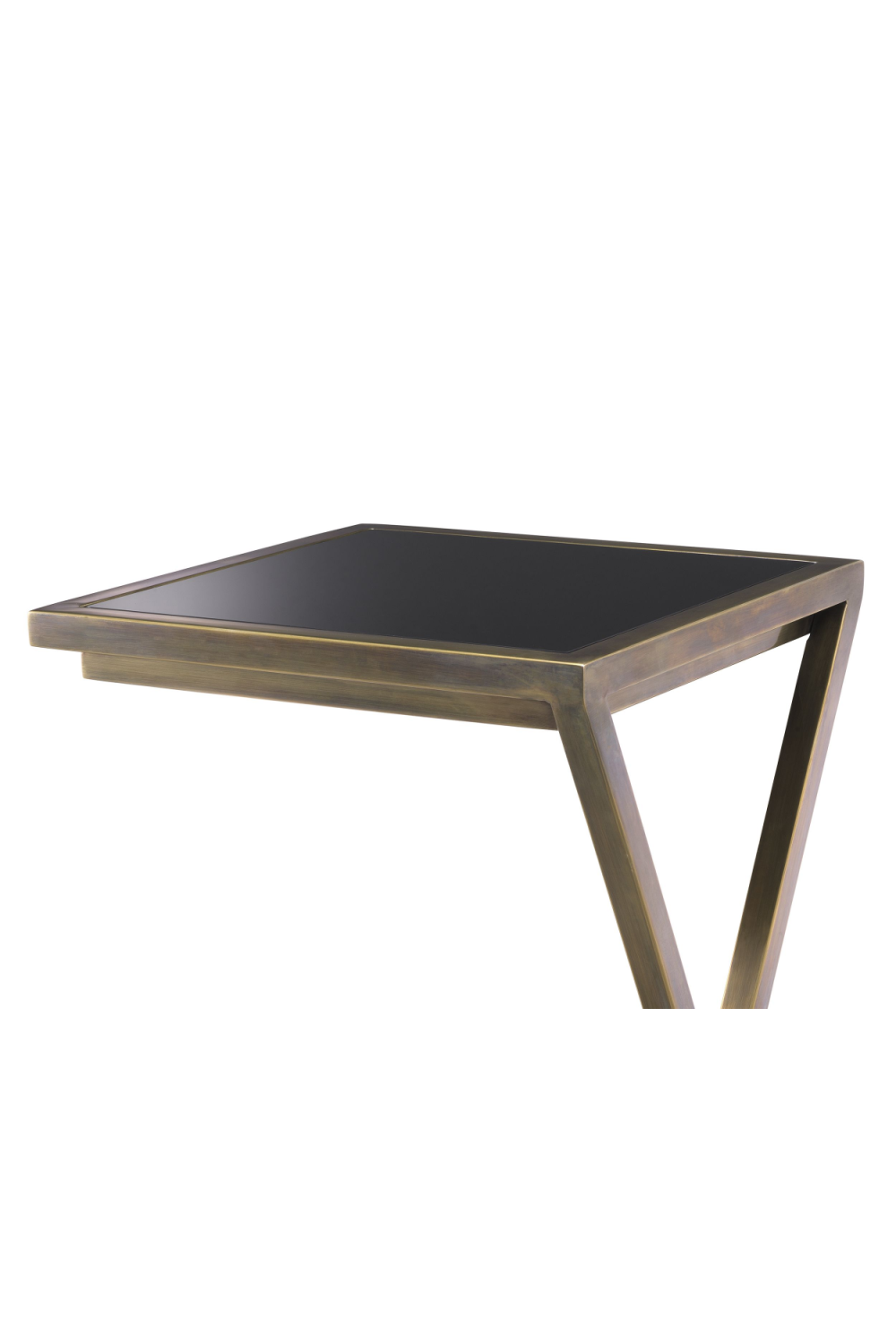 Brass Framed Black Glass Side Table | Eichholtz Cross | Oroa.com
