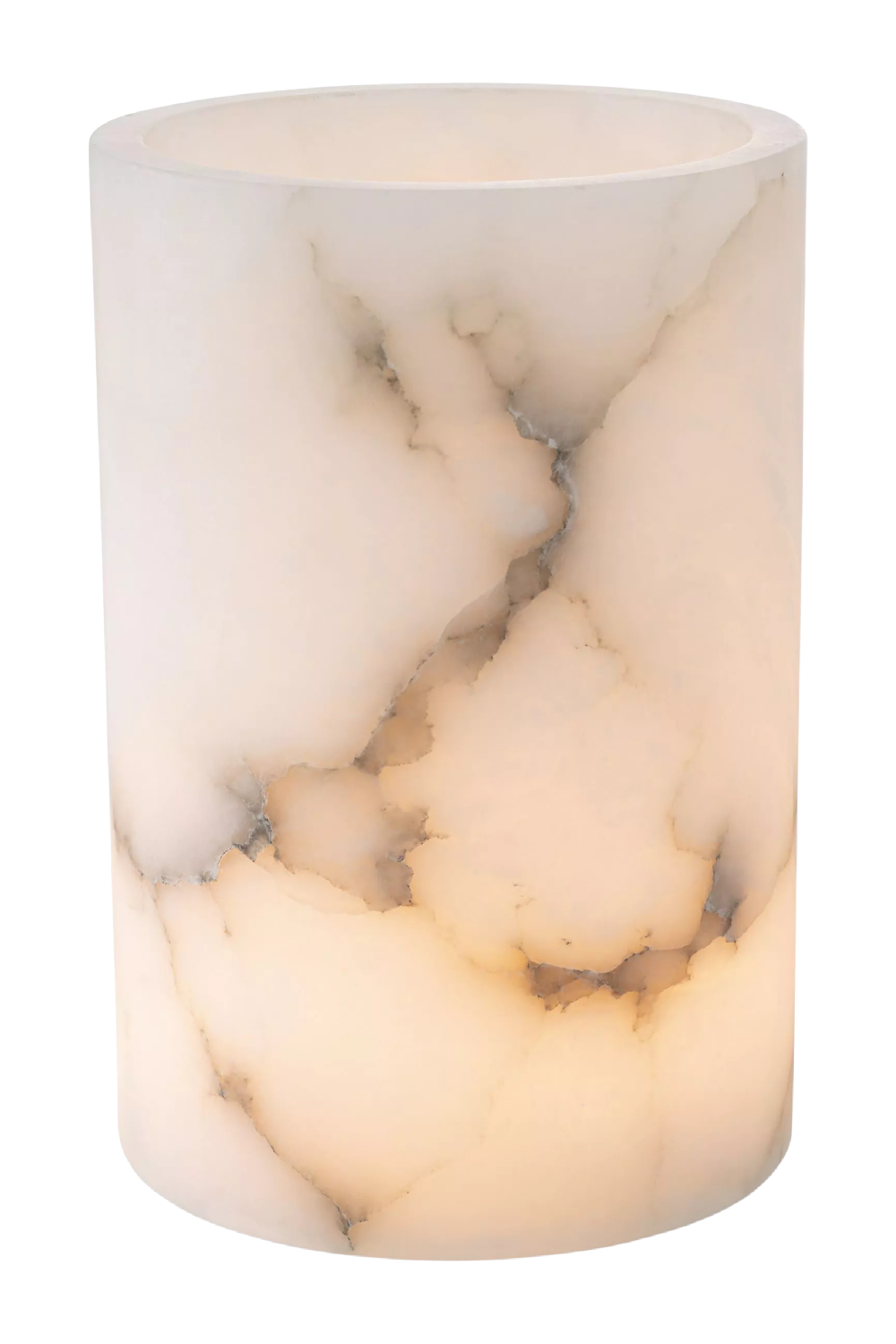 Cylindrical Translucent Alabaster Candle Holder | Eichholtz Mercer | OROA.com