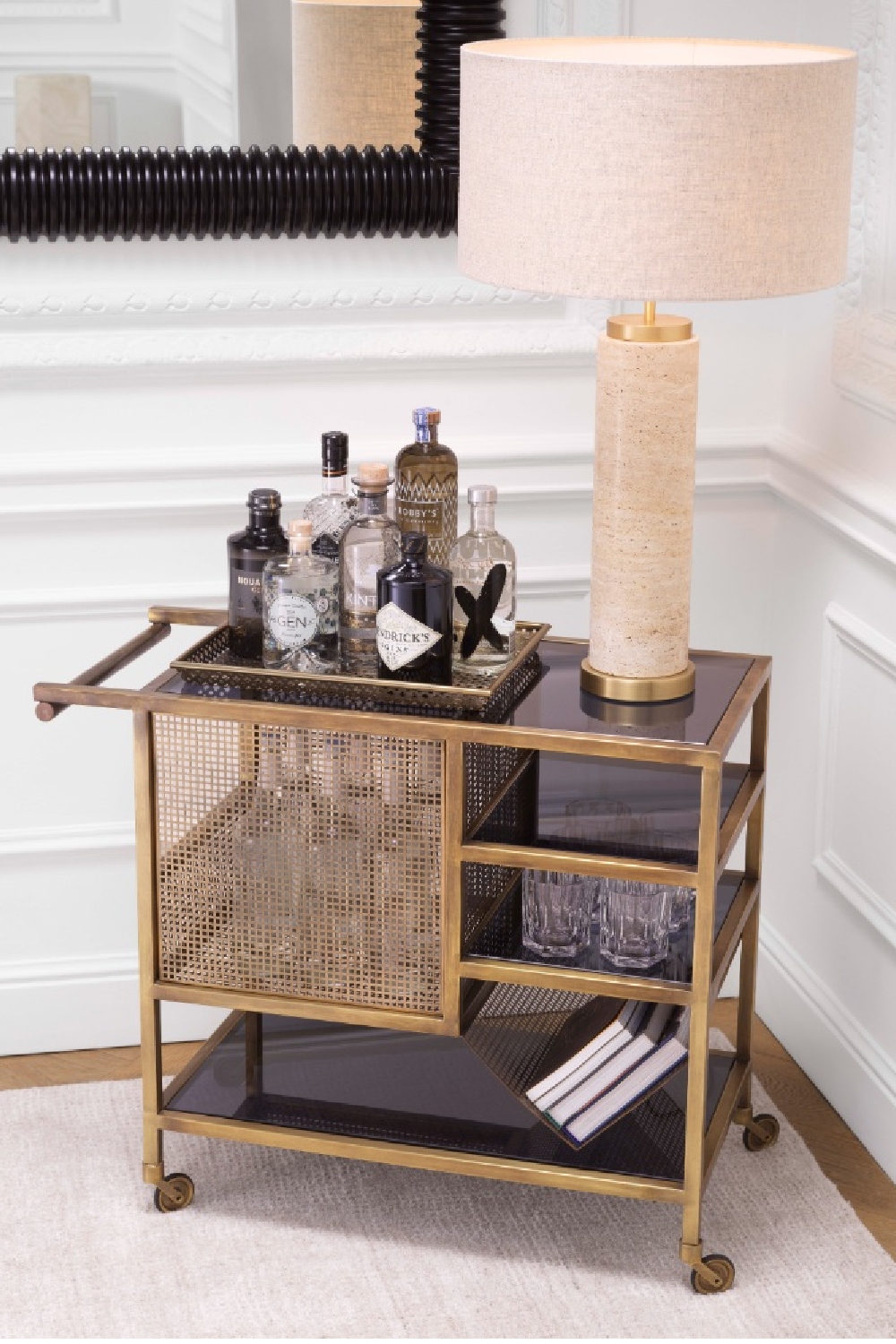 Vintage Brass Trolley | Eichholtz Sterling | Oroa.com