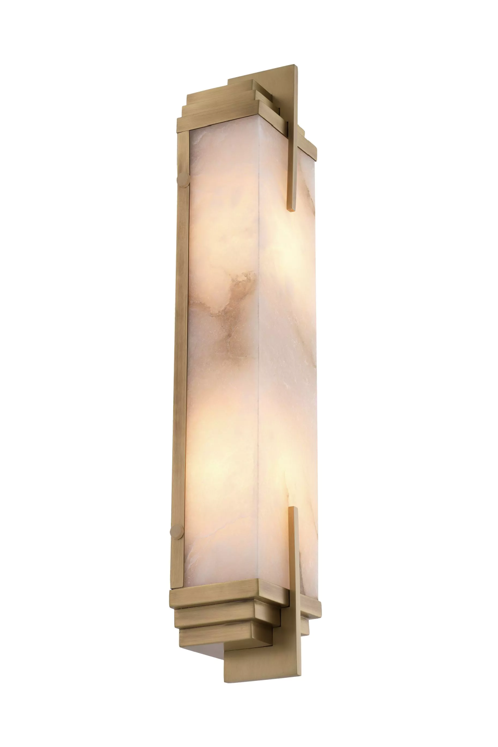Eichholtz Claridges Double Wall Light Antique Brass Finish Glass Shade