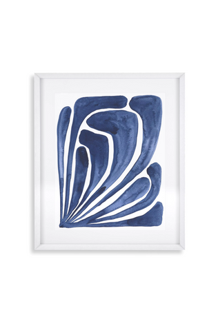 White Framed Art Print Set (2) | Eichholtz Blue Stylized Leaf | OROA