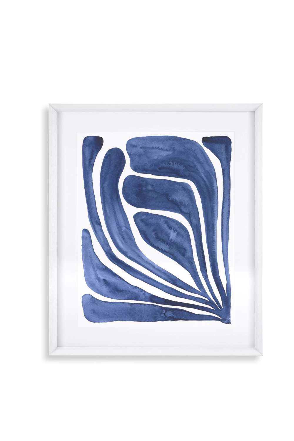 White Framed Art Print Set (2) | Eichholtz Blue Stylized Leaf | OROA