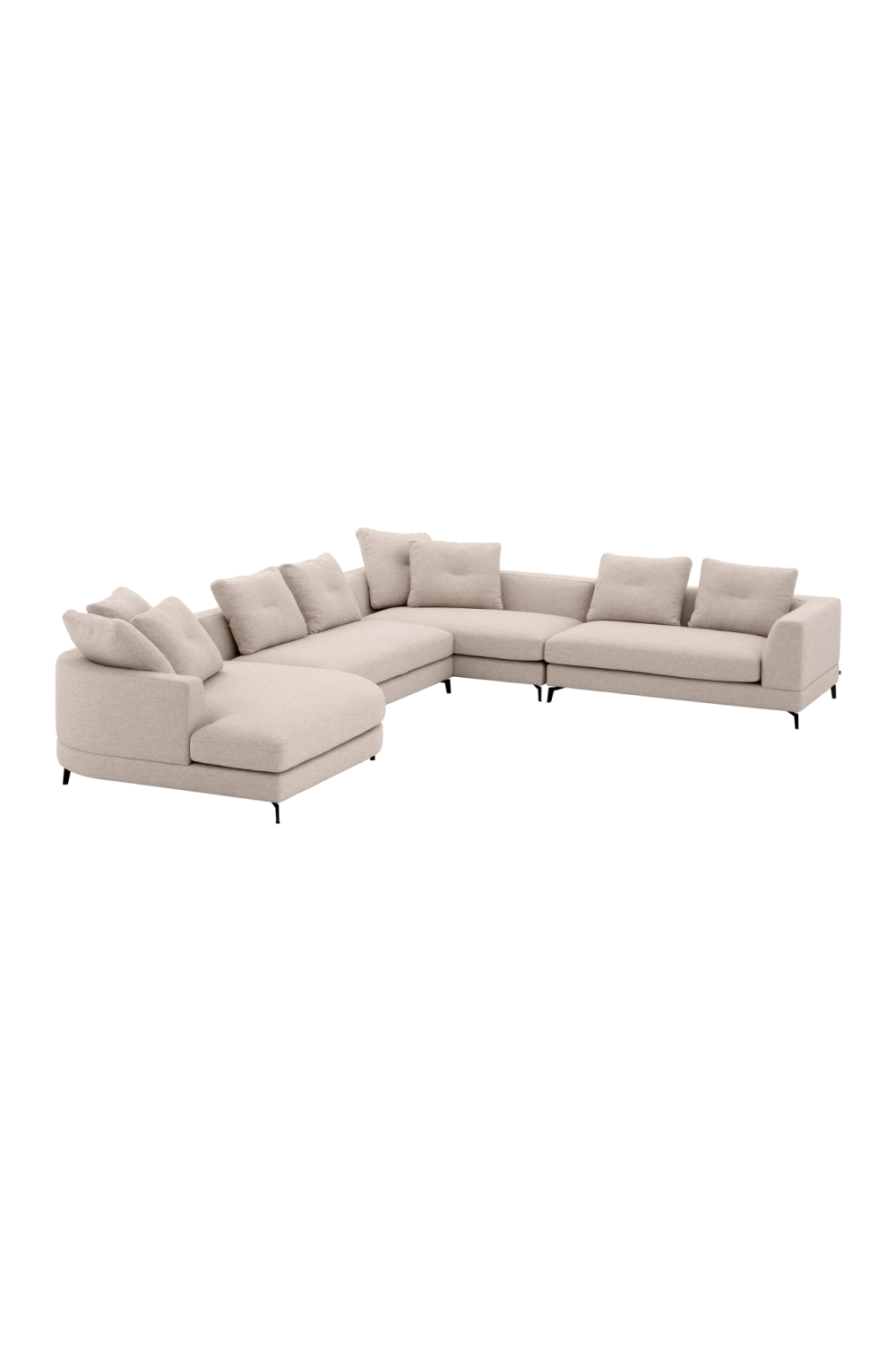 Beige Sectional Modern Sofa L