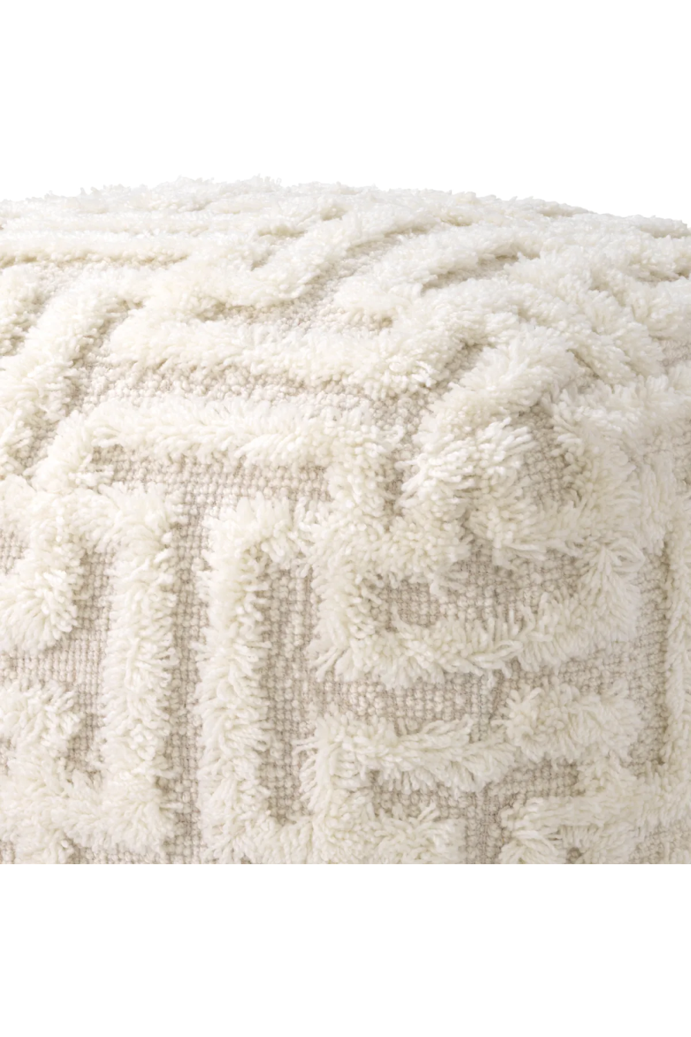 White Wool Maze Stool | Eichholtz Amphion | Oroa.com
