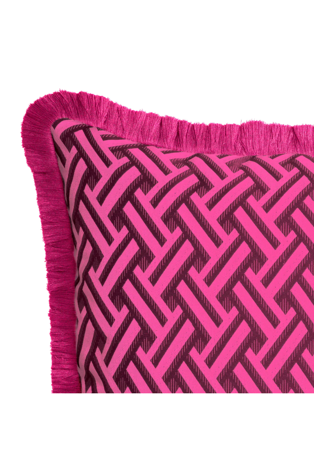 Dark Pink Fringed Cushion | Eichholtz Doris | Oroa.com