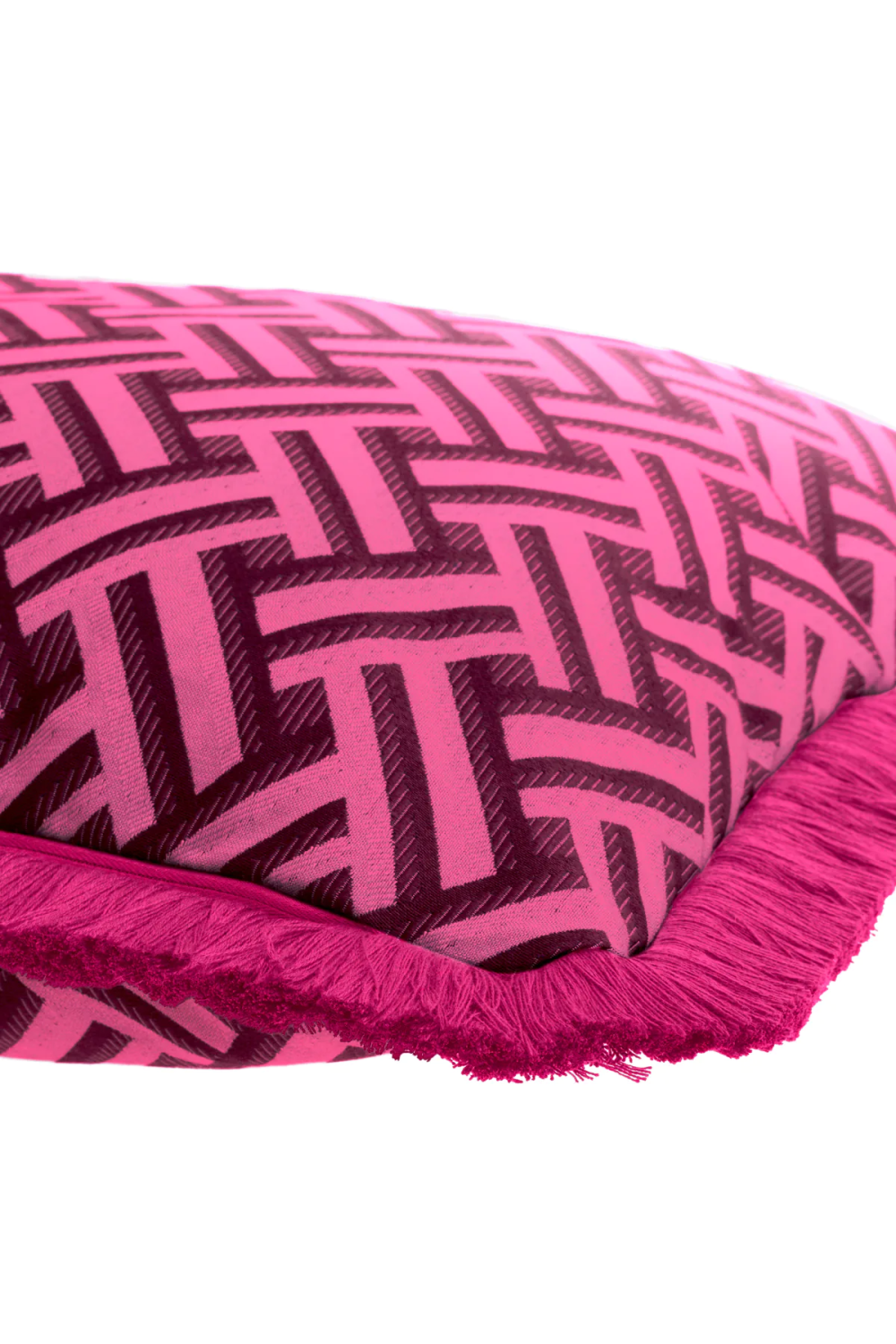 Dark Pink Fringed Cushion | Eichholtz Doris | Oroa.com