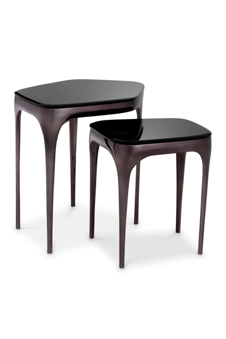 Black Glass Nesting Side Tables (2) | Eichholtz Deacon | Oroa.com