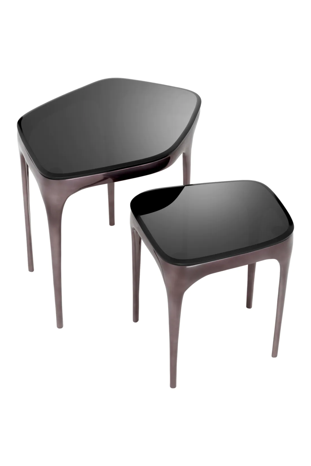 Black Glass Nesting Side Tables (2) | Eichholtz Deacon | Oroa.com