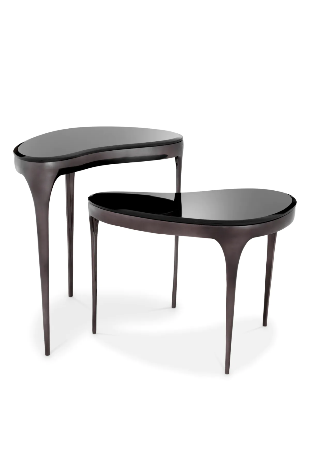 Black Bevelled Glass Side Tables (2) | Eichholtz Zena | Oroa.com