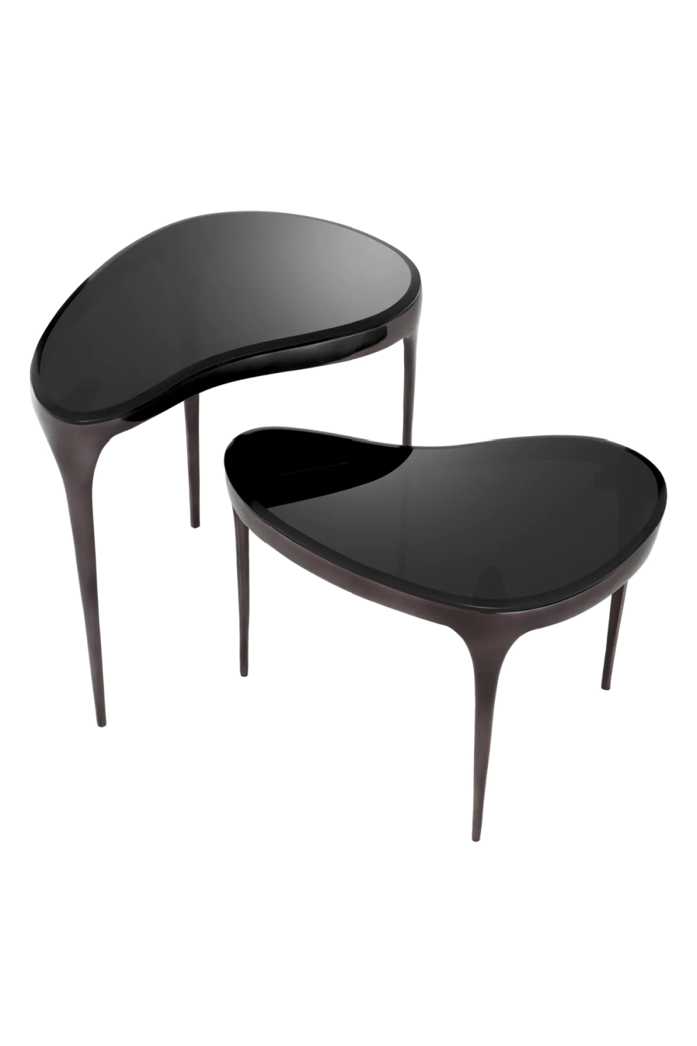 Black Bevelled Glass Side Tables (2) | Eichholtz Zena | Oroa.com