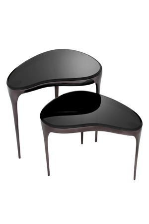 Black Bevelled Glass Side Tables (2) | Eichholtz Zena | Oroa.com