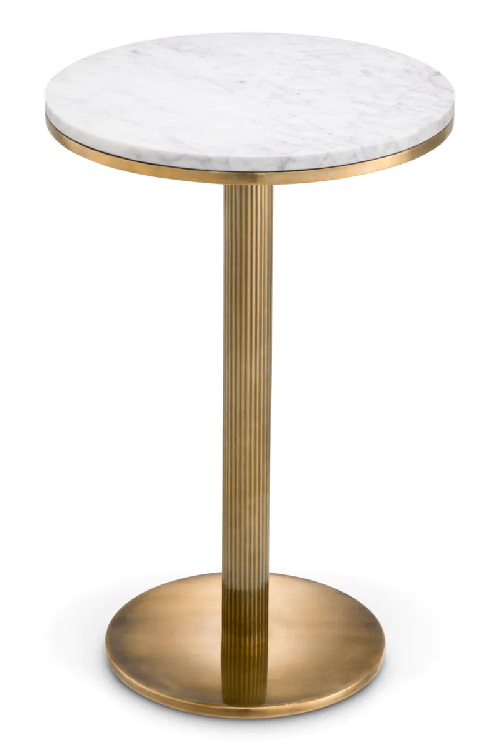 White Marble Pedestal Side Table Eichholtz Tavolara OROA