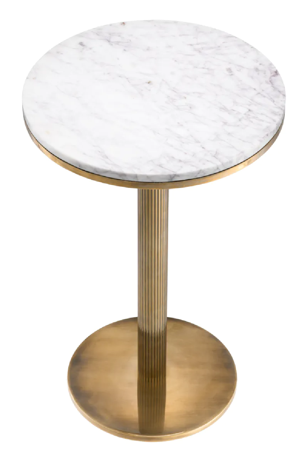 White Marble Pedestal Side Table | Eichholtz Tavolara | Oroa.com