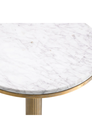 White Marble Pedestal Side Table | Eichholtz Tavolara | Oroa.com