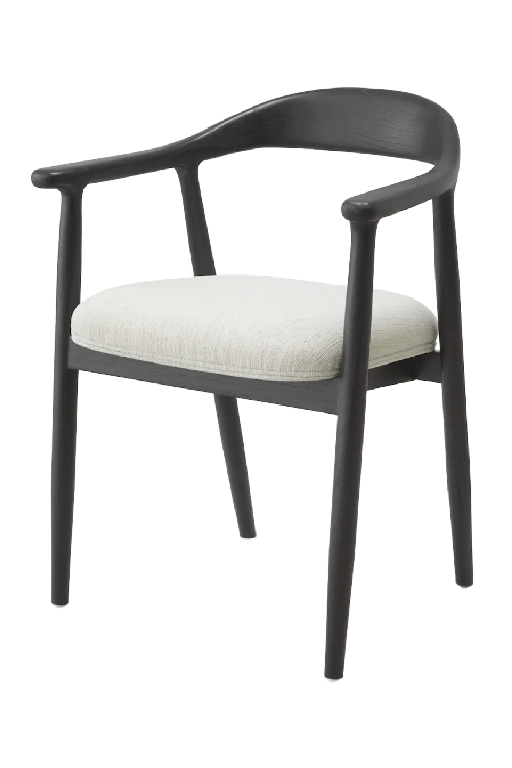 Black curved best sale back dining chair