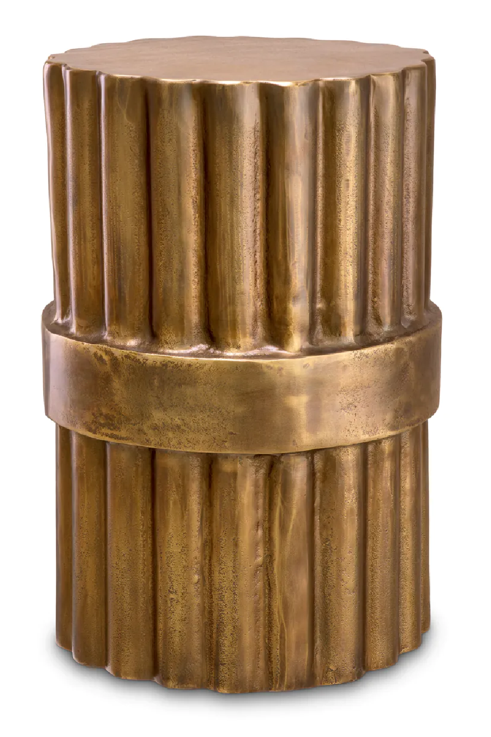 Antique Brass Fluted Side Table | Eichholtz Padua | Oroa.com