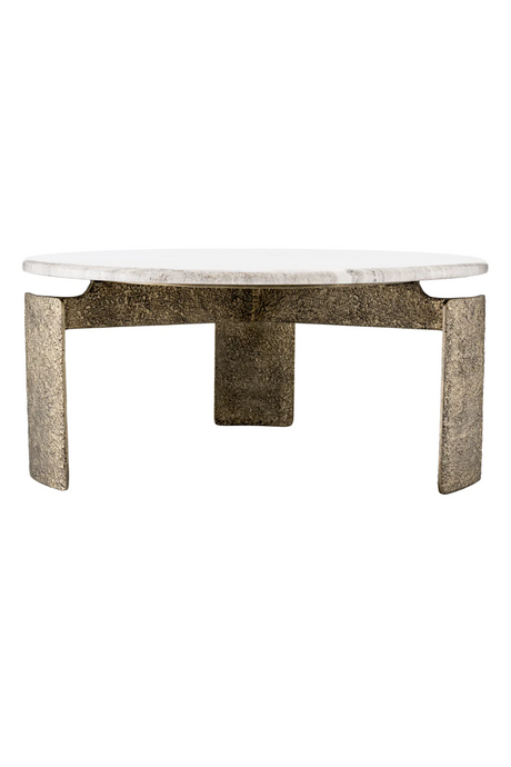 Round Beige Marble Coffee Table | Eichholtz Bodega | Oroa .com