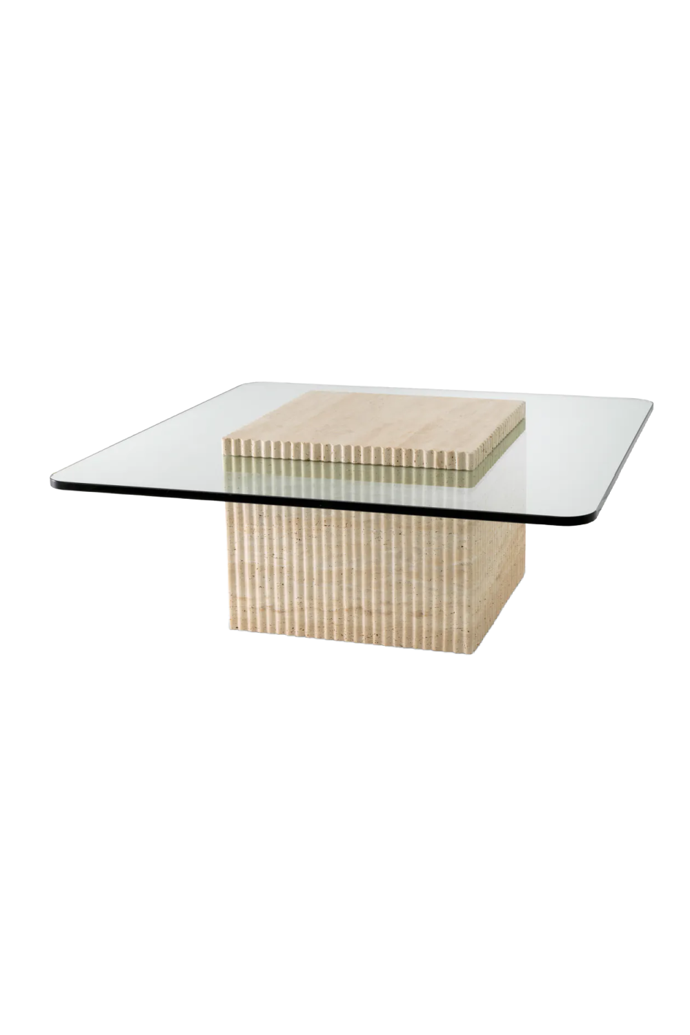 Square Travertine Pedestal Coffee Table | Eichholtz Brindisi | Oroa.com