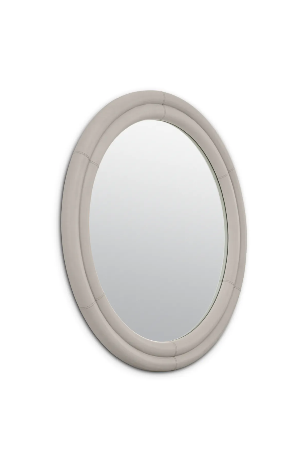 Gray Leather Round Mirror | Eichholtz Bastioni | Oroa.com