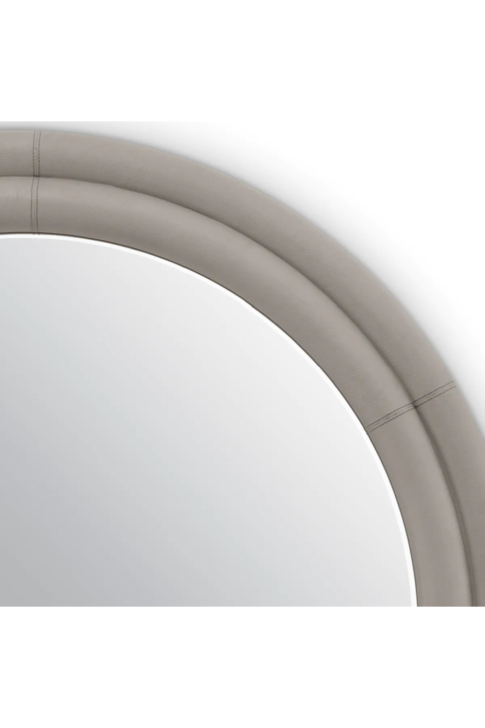 Gray Leather Round Mirror | Eichholtz Bastioni | Oroa.com