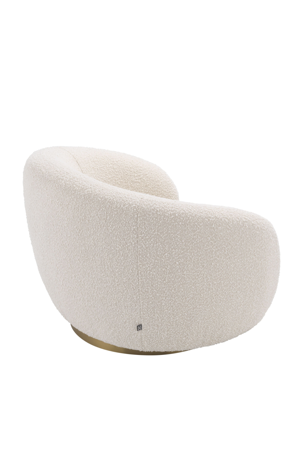 Cream Bouclé Curved Swivel Chair | Eichholtz Brice | Oroa.com