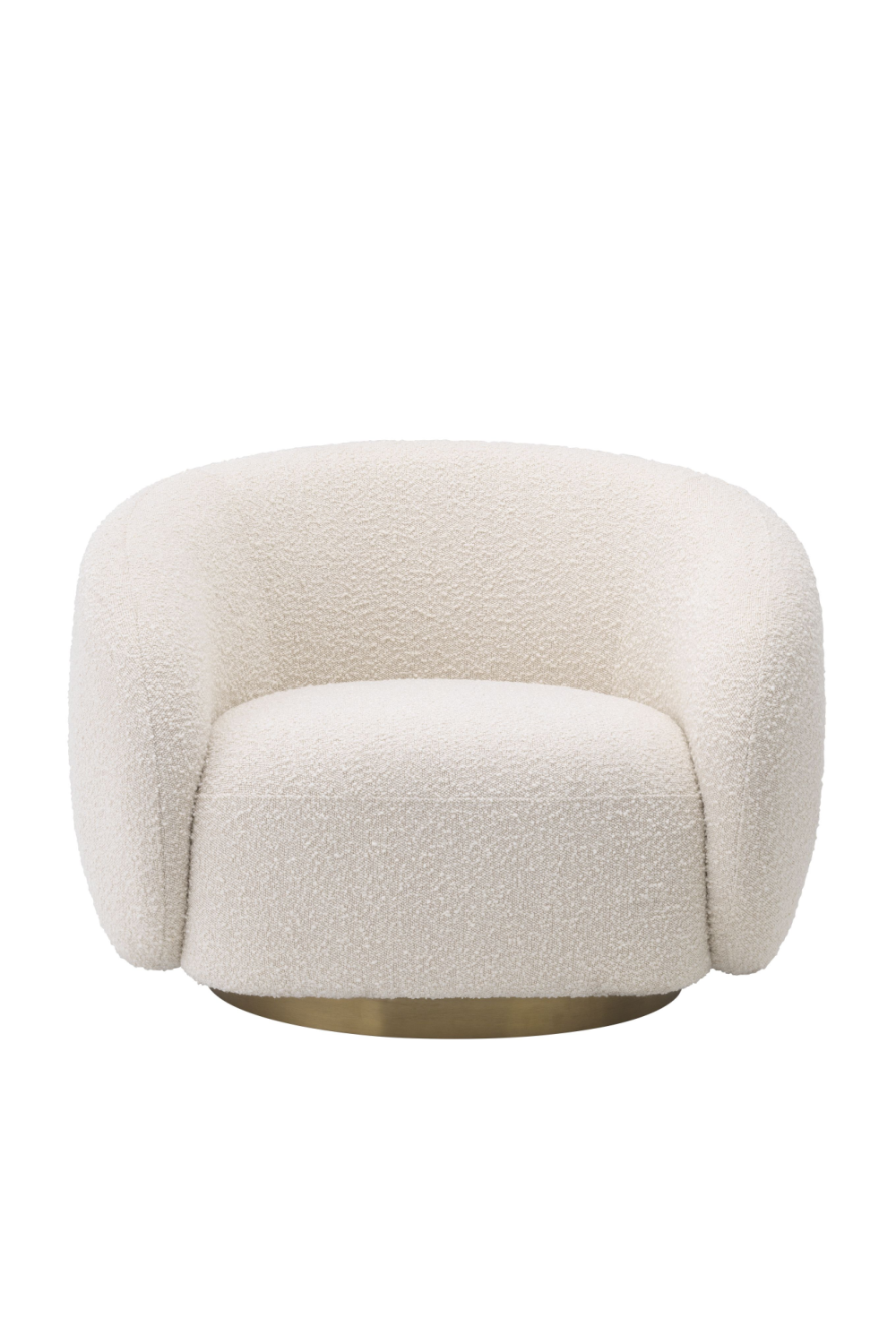 Cream Bouclé Curved Swivel Chair | Eichholtz Brice | Oroa.com