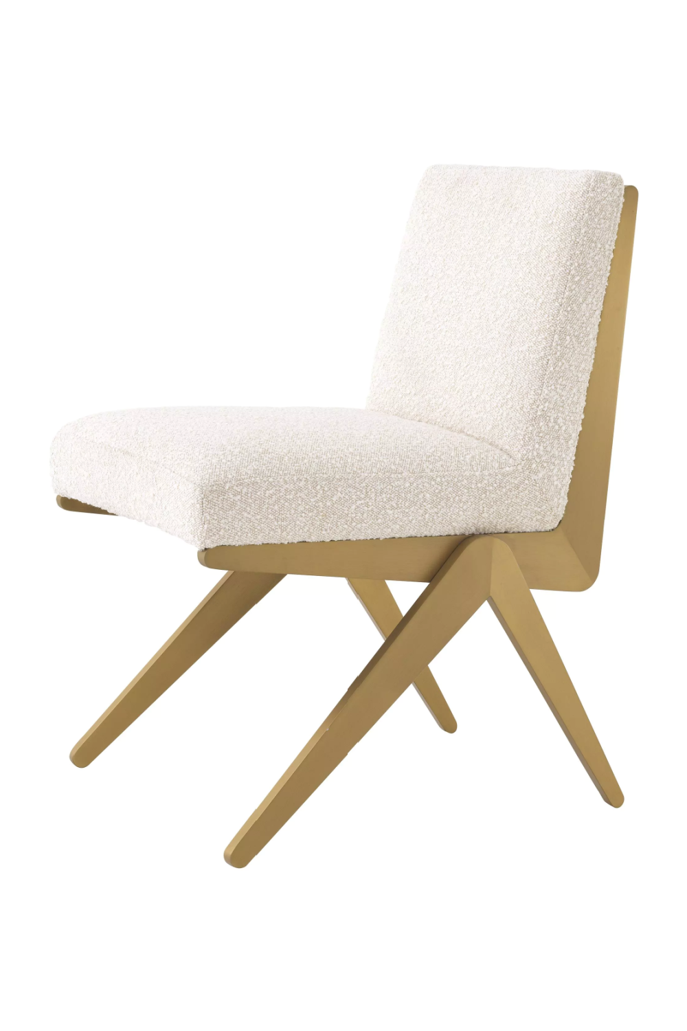 Cream Bouclé V-Leg Dining Chair | Eichholtz Fico | Oroa.com