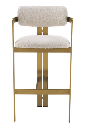 Gold Framed Boucle Bar Stool | Eichholtz Donato | OROA.com