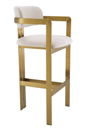 Gold Framed Boucle Bar Stool | Eichholtz Donato | OROA.com
