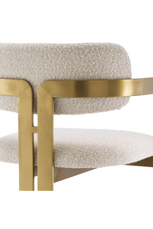 Gold Framed Boucle Bar Stool | Eichholtz Donato | OROA.com