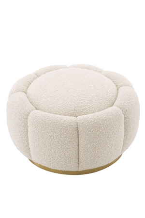 Cream Bouclé Modern Ottoman | Eichholtz Inger | OROA.com