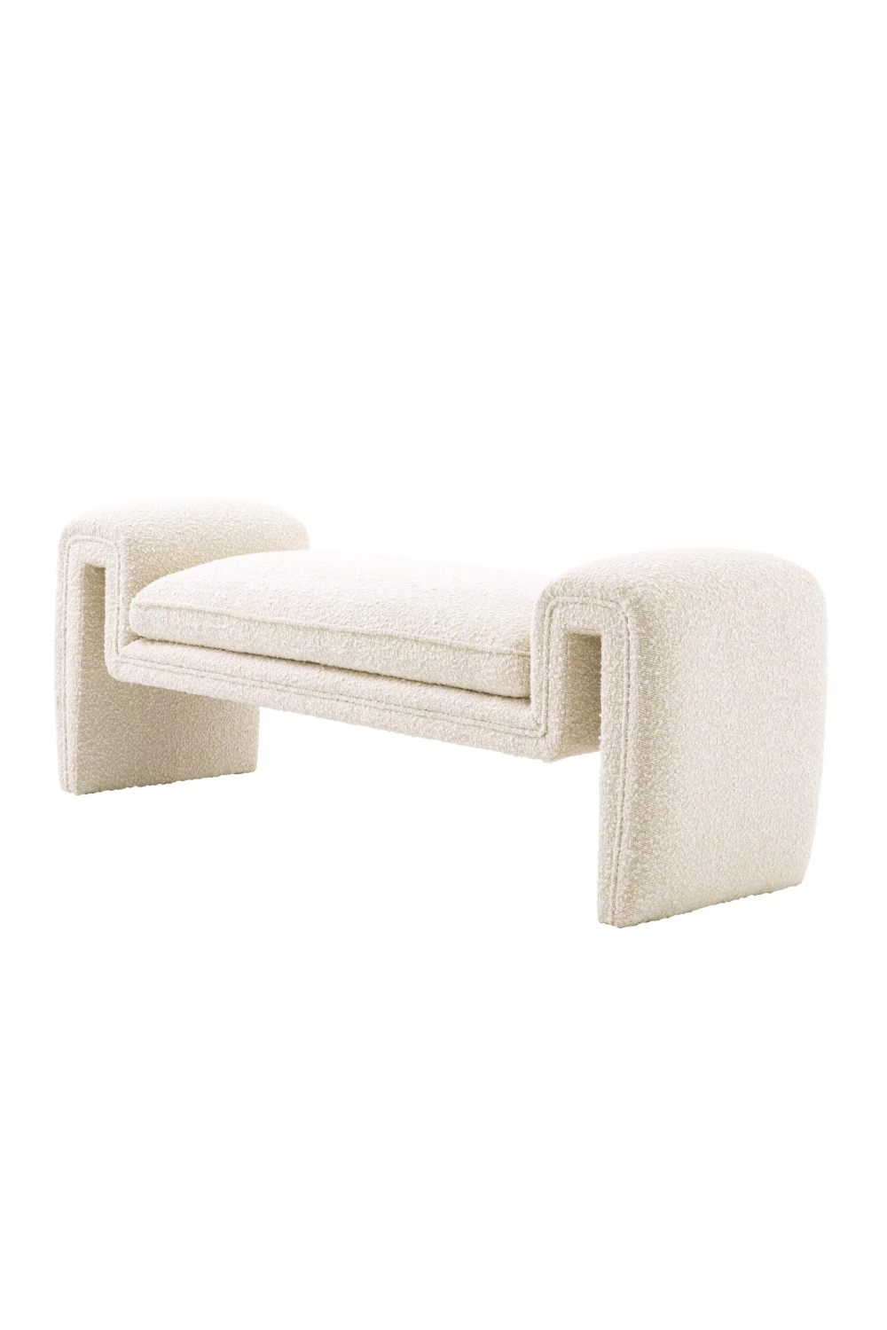 Cream Boucle Upholstered Bench | Eichholtz Tondo | OROA.com