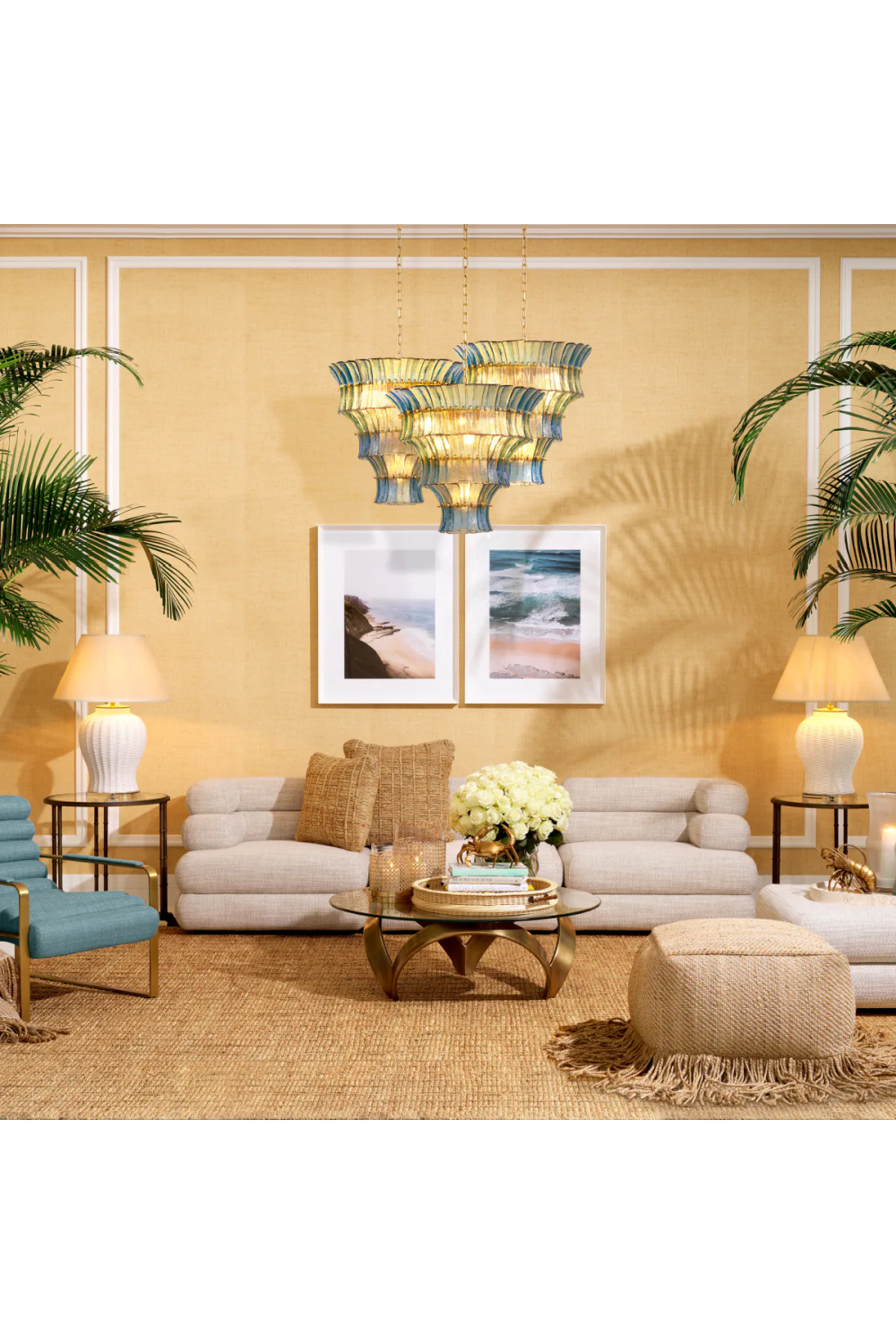  Beige Tiered Modular Sofa | Eichholtz Malaga | Oroa.com