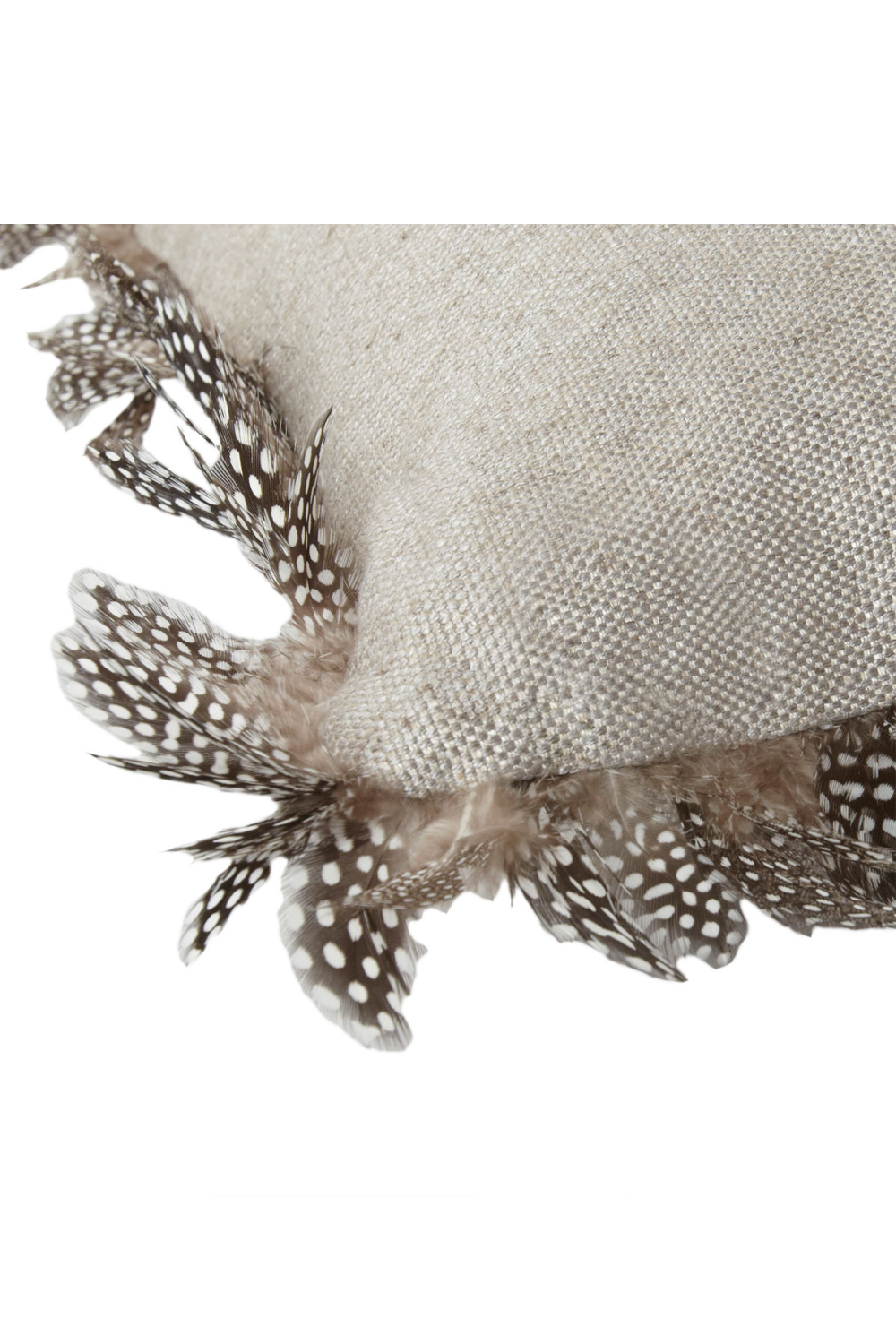 Gray Linen with Spotted Feathers Cushion | Andrew Martin Ossington | Oroa.com