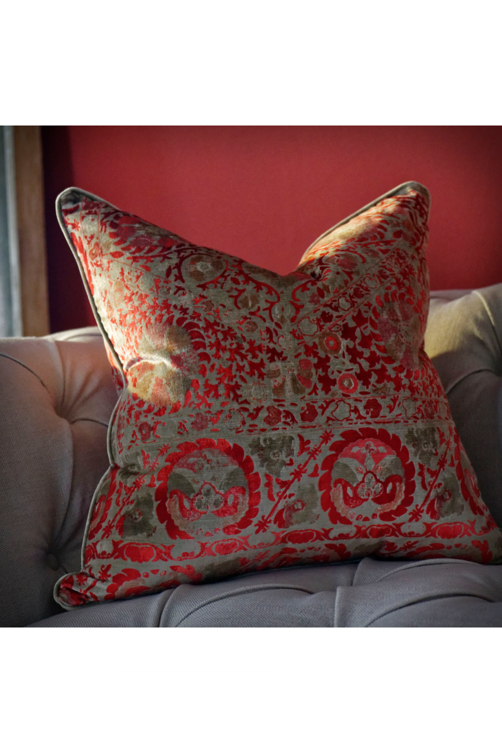 Velvet Vintage Suzani Cushion | Andrew Martin Iznik | OROA