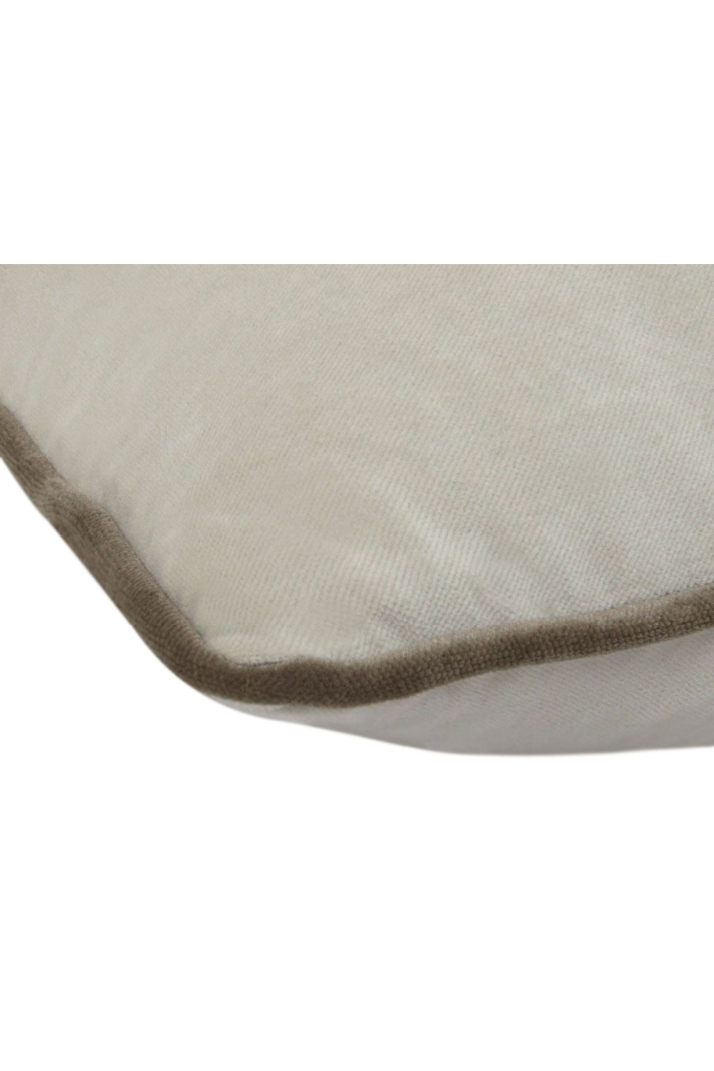 Offwhite Velvet Cushion with Taupe Piping | Andrew Martin Pelham