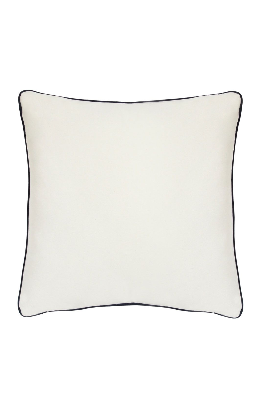 White Velvet Cushion with Blue Piping | Andrew Martin Pelham | OROA