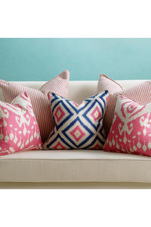 Ikat Cushion with Velvet Piping M | Andrew Martin Volcano | OROA
