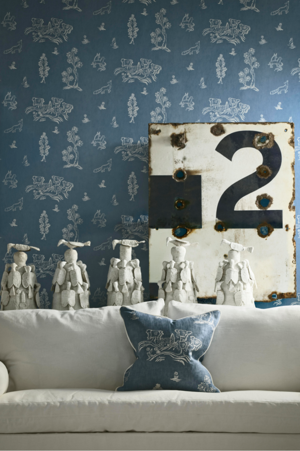 Tapestry Print Cushion | Andrew Martin Friendly Folk | OROA