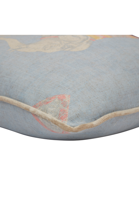 Sky Blue Elephant Print Piped Cushion | Andrew Martin Jumbo | OROA