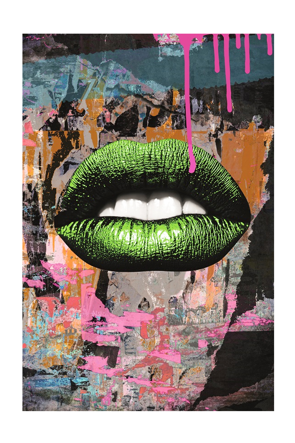 Green Pout Art Print | Andrew Martin Lip | OROA
