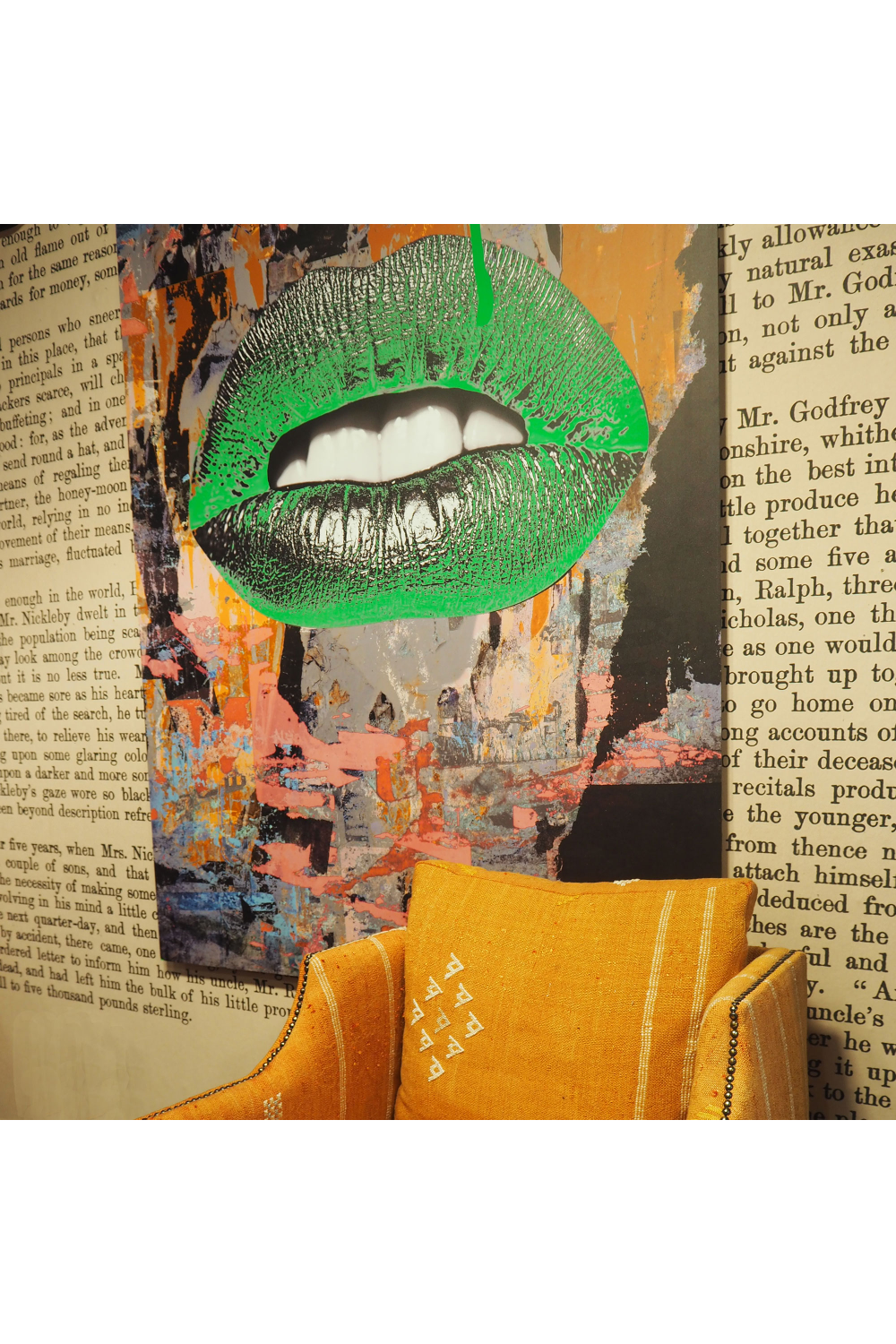 Green Pout Art Print | Andrew Martin Lip | OROA