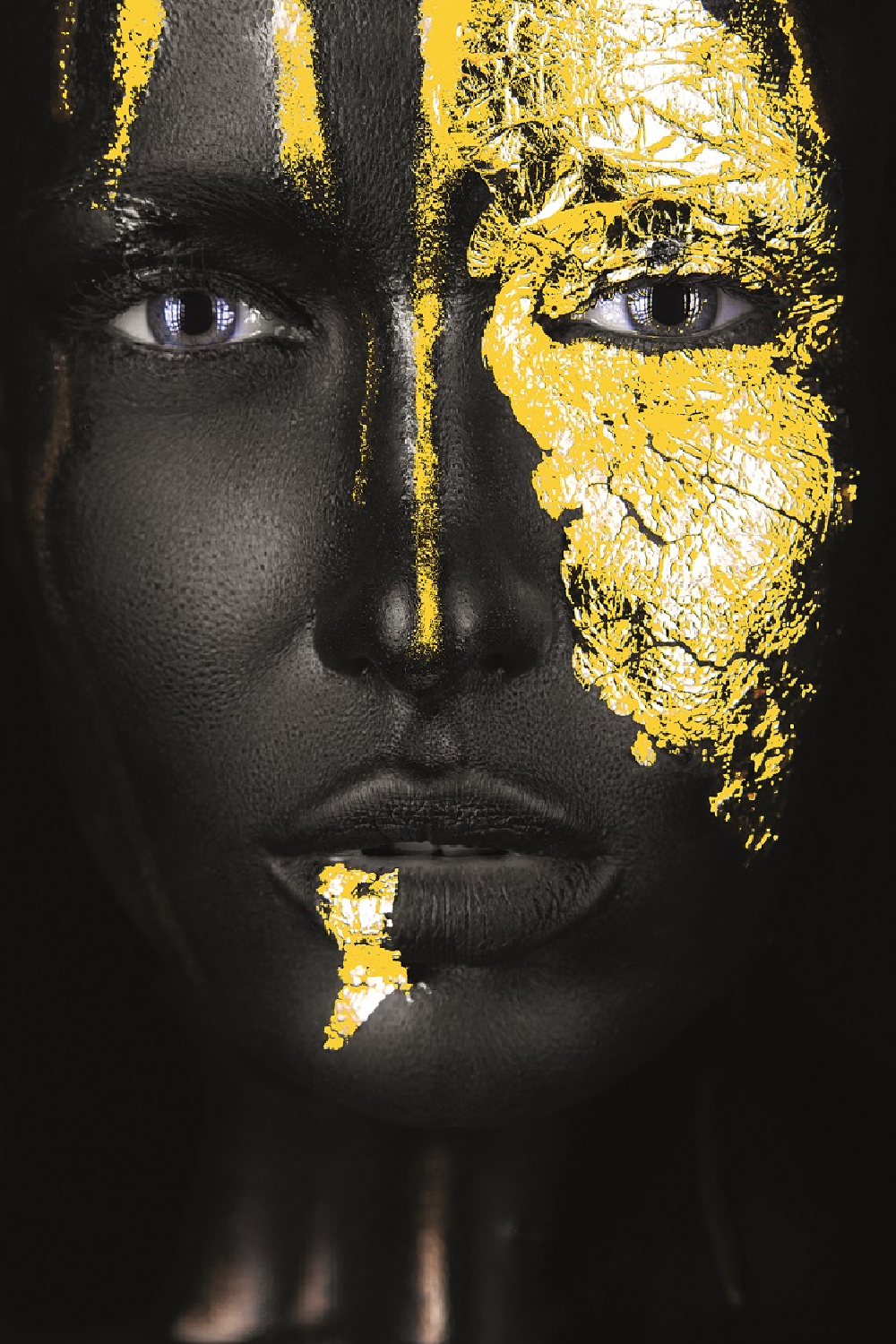 Female Visage Metal Artwork | Andrew Martin Gold Face | OROA