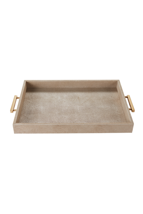 Cream Rectangular Tray with Metallic Handles | Andrew Martin | OROA