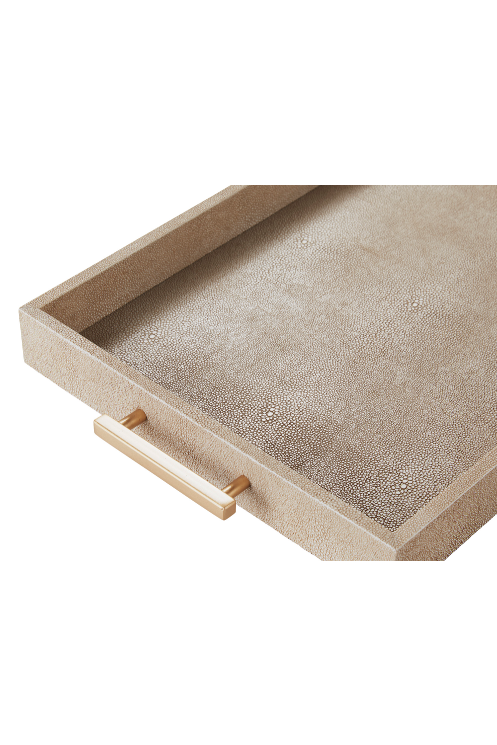 Cream Rectangular Tray with Metallic Handles | Andrew Martin | OROA