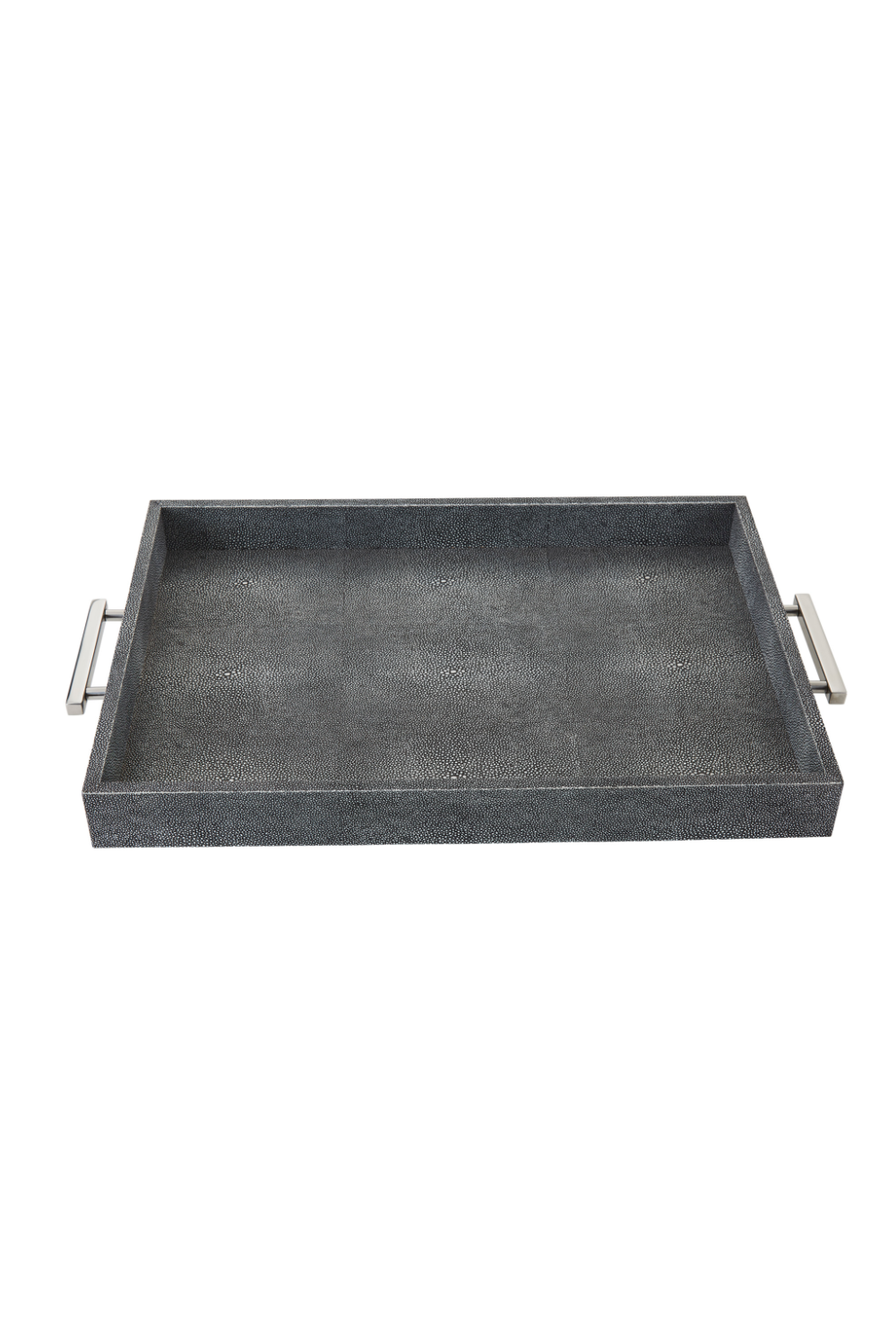 Gray Rectangular Tray with Metallic Handles | Andrew Martin Porto | Oroa