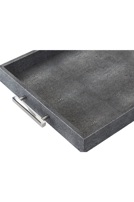 Gray Rectangular Tray with Metallic Handles | Andrew Martin Porto | Oroa